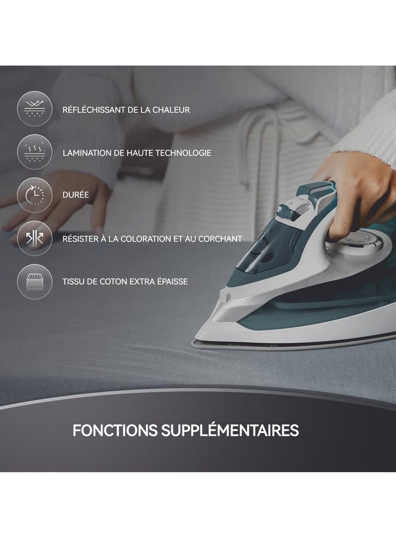 Ironing Board Cover with Blue Rose Pattern - 140x50cm Heat Reflective Design - Durable Polyester-Cotton Blend for Effortless Ironing - Machine Washable with Adjustable Hook-and-Loop Fasteners - Fits Standard Boards & Enhances Grip - Image 5