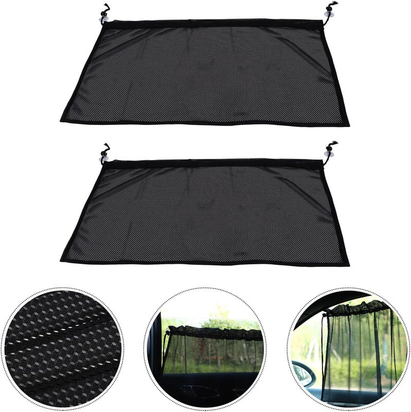 2Pcs Car Sun Shade Side Window Mesh Curtains with Suction Cups Stylish UV Protection Screen for Left Right and Rear Windows Easy Install Auto Sun Shield and Practical Auto Supplies - Image 2