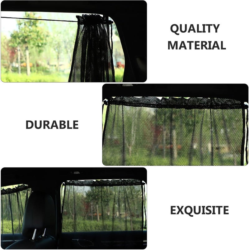2Pcs Car Sun Shade Side Window Mesh Curtains with Suction Cups Stylish UV Protection Screen for Left Right and Rear Windows Easy Install Auto Sun Shield and Practical Auto Supplies - Image 3