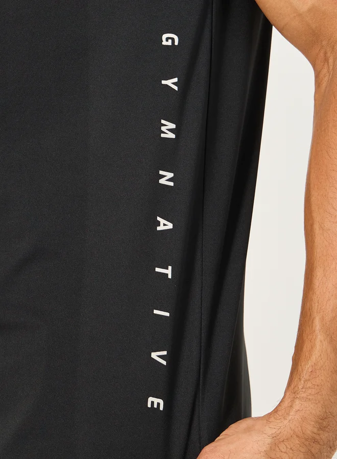 Styli Styli Printed Regular Fit Training T-Shirt and Shorts Set