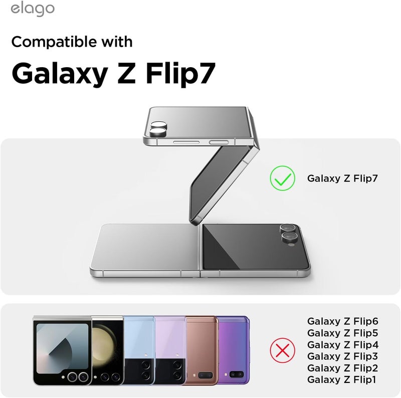 Elago Magnetic Clear Designed For Galaxy Z Flip 7 Case Cover 2025 , Hard Pc, Crystal Clear, Shockproof Bumper, Full Body Protection Transparent - Image 2