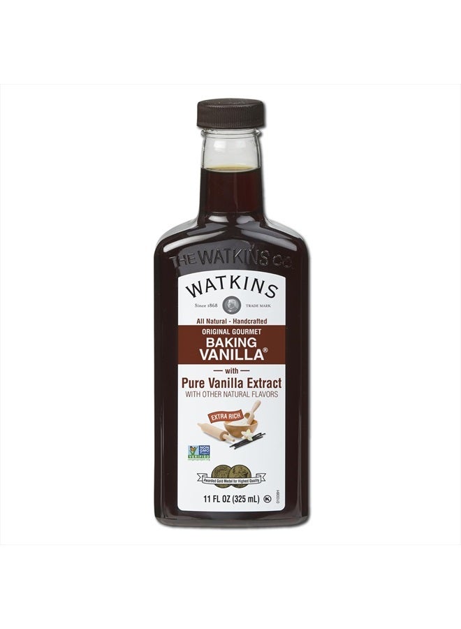 Watkins All Natural Original Gourmet Baking Vanilla, with Pure Vanilla Extract, 11 Fl Oz (Pack of 1) - Packaging May Vary - Image 1
