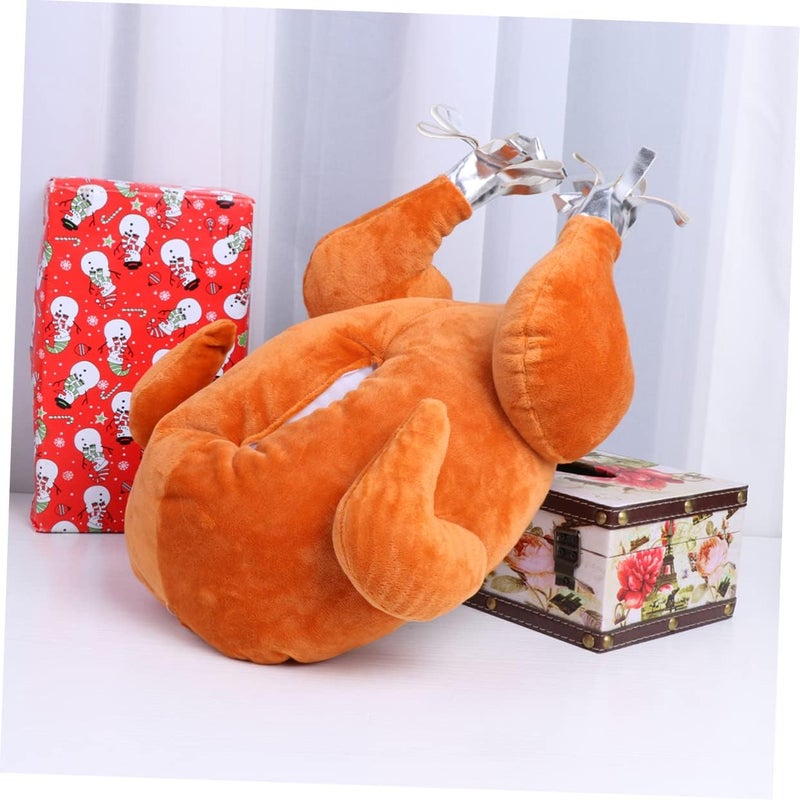 klarako 1pc box Cover Towel Case Turkey Shop for Holder Decorative Plush Container Home Bag Car Tissue Dispenser Soft Shaped Storage Decorations Simulation Thanksgiving Napkin Paper Table - Image 5