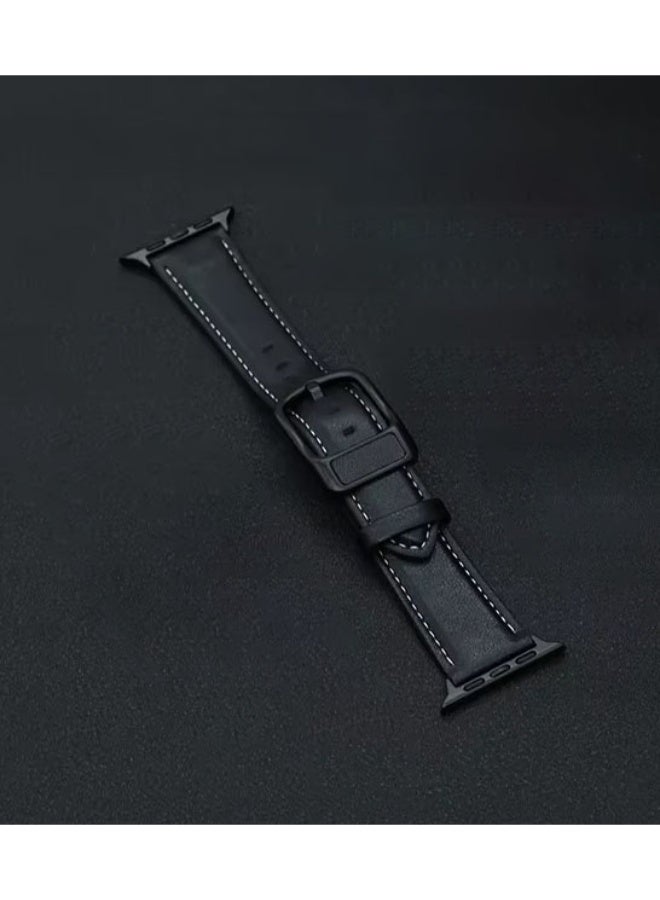 سوار جلدي متوافق مع ساعة أبل ألترا مقاسات 49 مم، 46 مم، 45 مم، 44 مم، 42 مم، سوار من الجلد الطبيعي بمشبك مغناطيسي لساعات أبل ألترا، إس إي، 2، سلسلة 8، 7، 6، 5، 4، 3، 2، 1 للرجال - Image 1