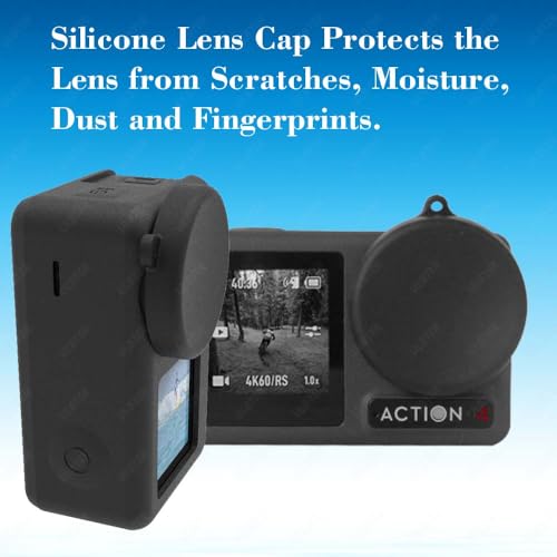 ULBTER Mini Bag Case for DJI OSMO Action 5 Pro/Action 4 / Action 3 Camera + Rubber Lens cap Cover [1+2 Pack], Carrying Portable Storage boxes Accessory - Image 2