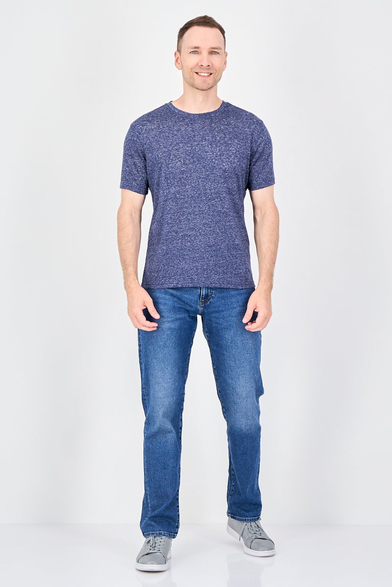 Geoffrey Beene Men Crew Neck Heather Short Sleeve T-Shirt, Navy - Image 4