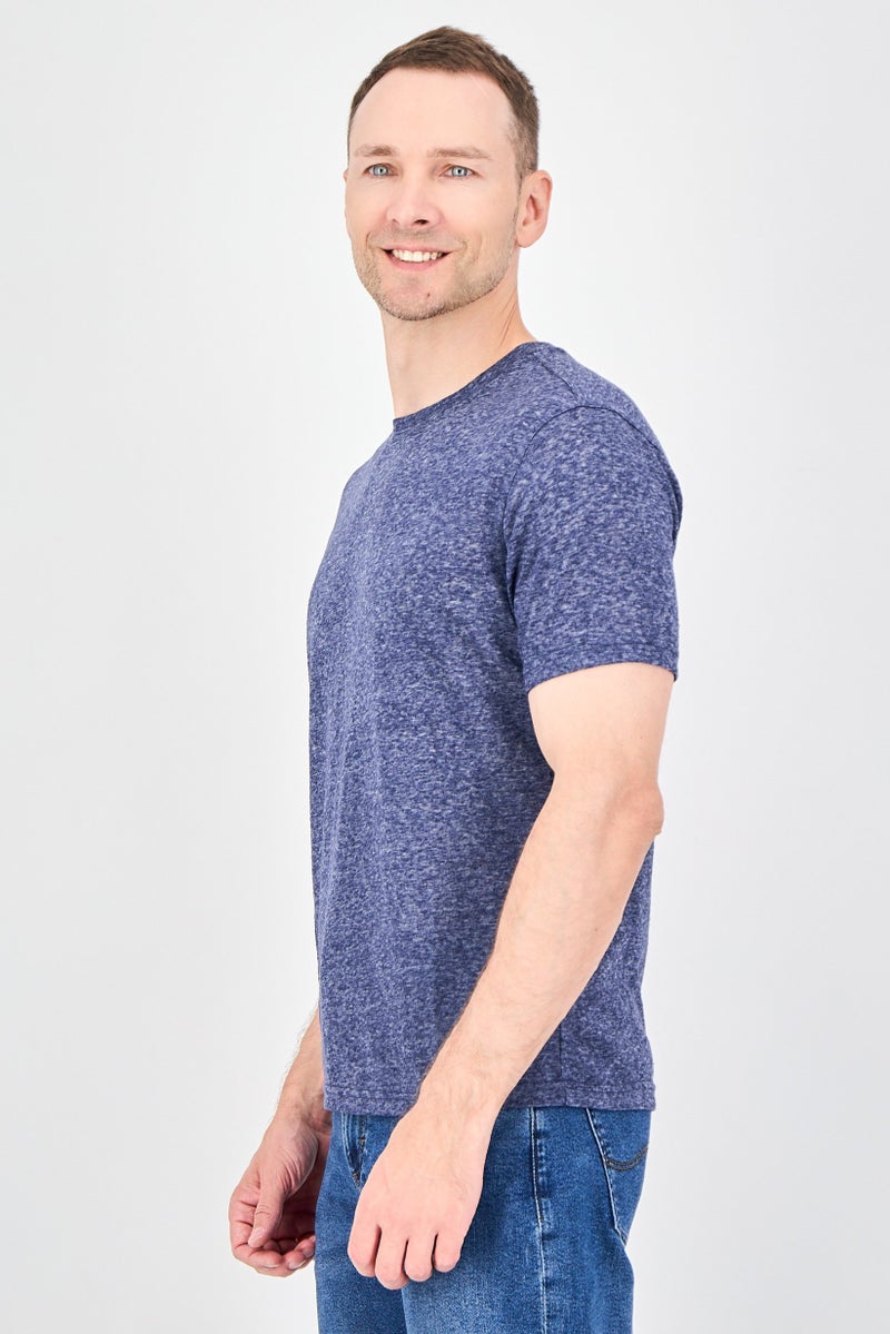 Geoffrey Beene Men Crew Neck Heather Short Sleeve T-Shirt, Navy - Image 2