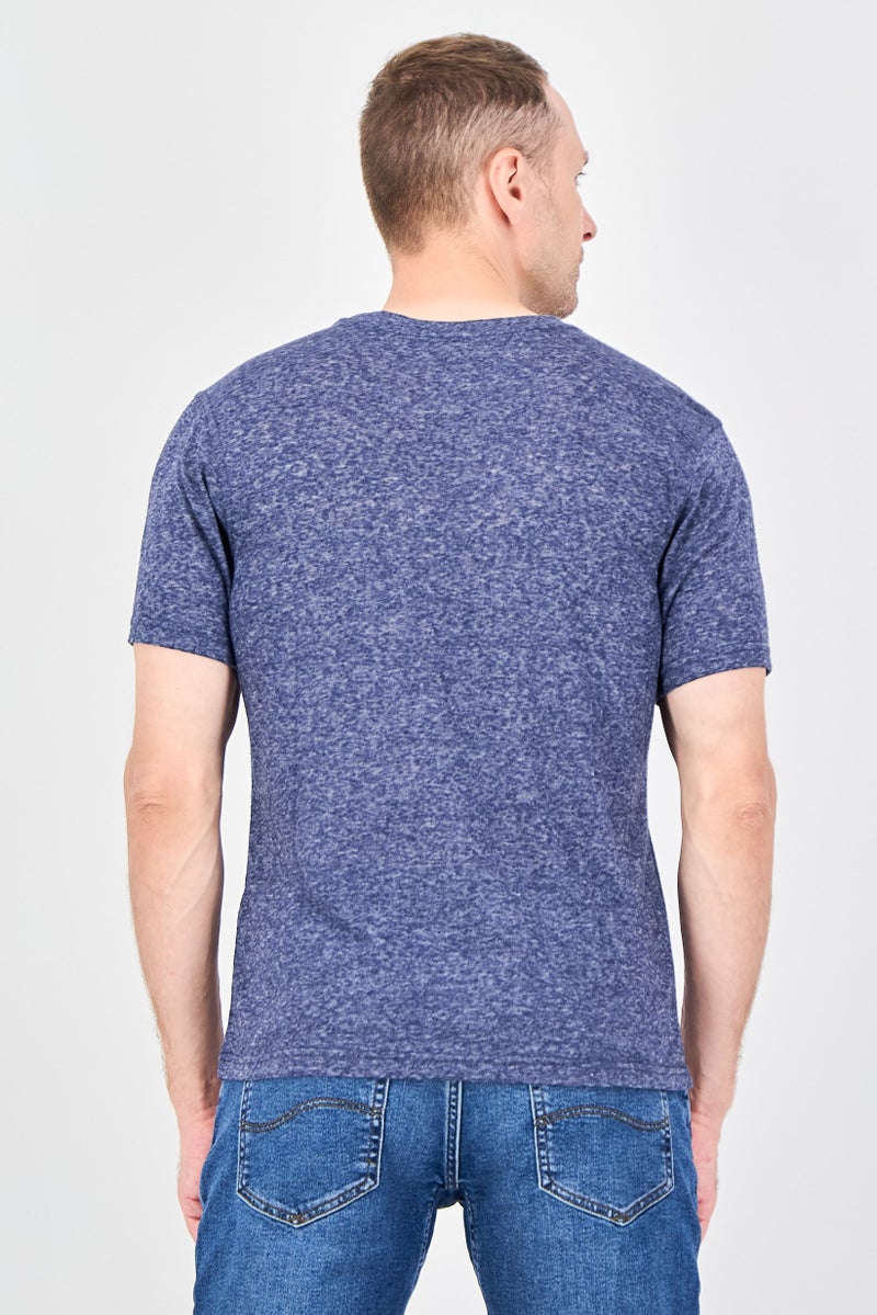 Geoffrey Beene Men Crew Neck Heather Short Sleeve T-Shirt, Navy - Image 3