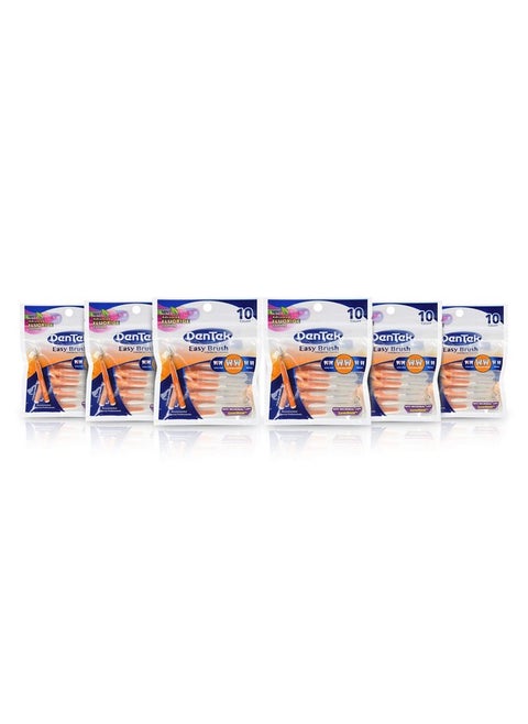 Easy Brush Interdental Cleaners | Brushes Between Teeth | Standard | Mint Flavor | 10 Count (Pack Of 6)