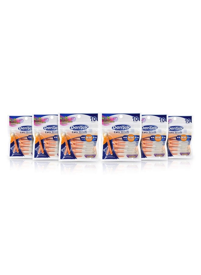 Dentek - Easy Brush Interdental Cleaners | Brushes Between Teeth | Standard | Mint Flavor | 10 Count (Pack Of 6) - Image 1