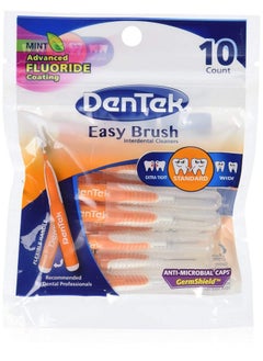 Dentek Easy Brush Interdental Cleaners | Brushes Between Teeth | Standard | Mint Flavor | 10 Count (Pack Of 6)  - Image 2