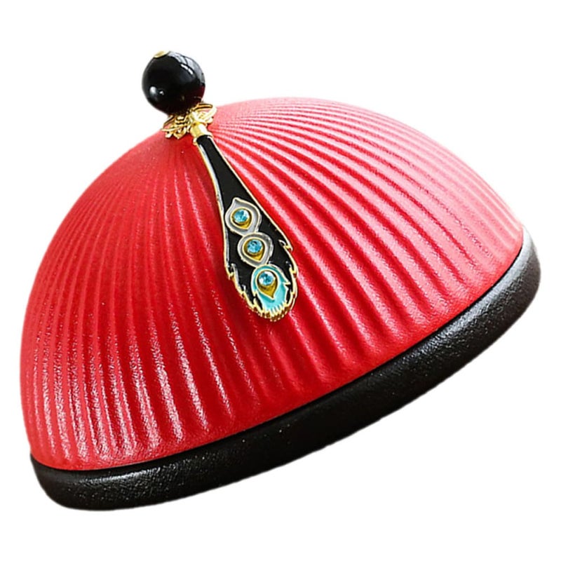 Red Vintage Hat Shaped Ashtray with Lid Desktop Ash Holder for Home Office Decoration - Image 2