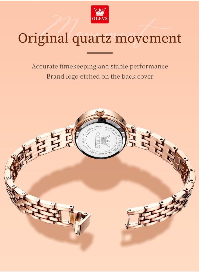 OLEVS - Watches for Women Fashion Quartz Stainless Steel Water Resistant Watch Gold 9992 - Image 1