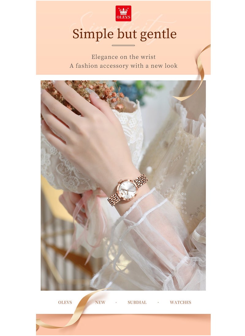 OLEVS - Watches for Women Fashion Quartz Stainless Steel Water Resistant Watch Gold 9992 - Image 1