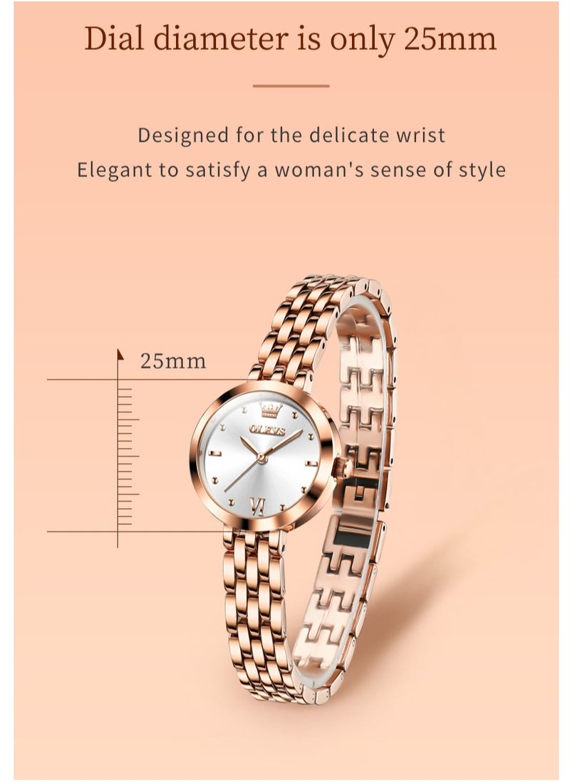 OLEVS - Watches for Women Fashion Quartz Stainless Steel Water Resistant Watch Gold 9992 - Image 1