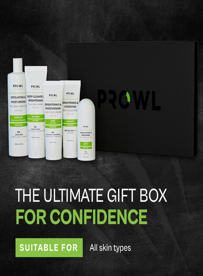 PROWL by Tiger Shroff Complete Body Care Gift Set for Men – Facewash, Face Cream, SPF50 Sunscreen, Body Wash & Underarm Roll-On | Brightening, Hydrating & Anti-Acne Skincare Kit | Set of 5 - Image 2