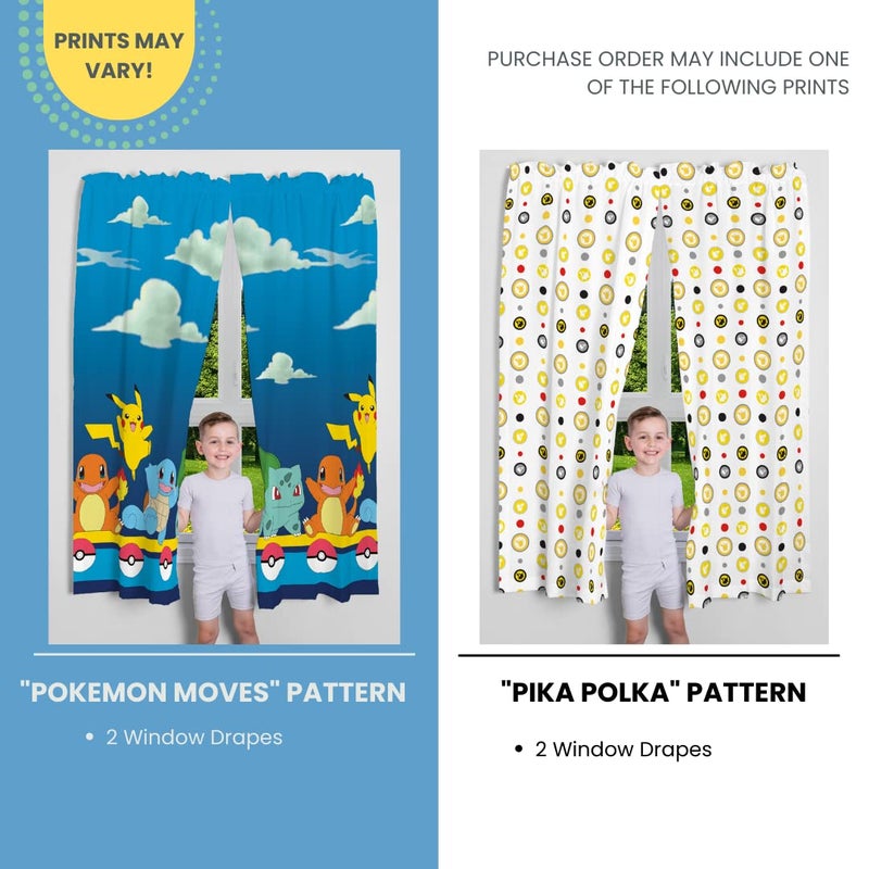 Franco PokÃ©mon Gamer Kids Room Window Curtain Panels Drapes Set, 82 in x 63 in, (Officially Licensed Product) by Franco - Image 2