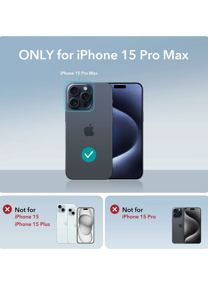 Denx - Matte Magnetic case for iPhone 15 Pro Max, High Grade Drop Protection with Shockproof Strip, Translucent Matte Back Phone Case (Grey) - Image 1