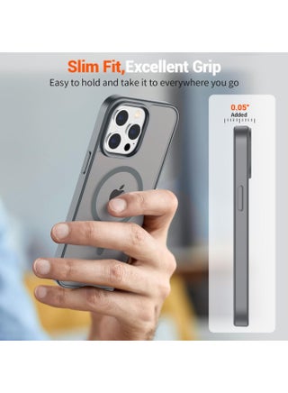 Magnetic Case for iPhone 15 Pro Max [Shockproof & Slim] Matte Hard Back Cover with high-Grade Protection | Natural Titanium - view 4