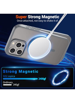 Magnetic Case for iPhone 15 Pro Max [Shockproof & Slim] Matte Hard Back Cover with high-Grade Protection | Natural Titanium - view 3