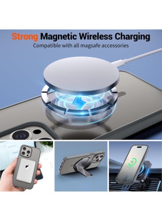 Magnetic Case for iPhone 15 Pro Max [Shockproof & Slim] Matte Hard Back Cover with high-Grade Protection | Natural Titanium - view 5
