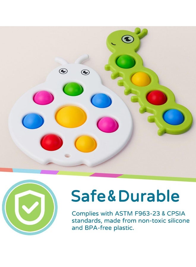 ألعاب فيدجيت بوبر الحسية للأطفال من عمر ١٠ أشهر فما فوق، حشوات جوارب عيد الميلاد، لوح دفع وفرقعة، ألعاب مونتيسوري للأطفال من عمر سنة فما فوق، لعبة سفر طائرة سيارة - Image 2