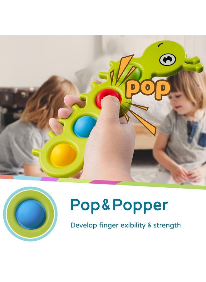 ألعاب فيدجيت بوبر الحسية للأطفال من عمر ١٠ أشهر فما فوق، حشوات جوارب عيد الميلاد، لوح دفع وفرقعة، ألعاب مونتيسوري للأطفال من عمر سنة فما فوق، لعبة سفر طائرة سيارة - Image 3