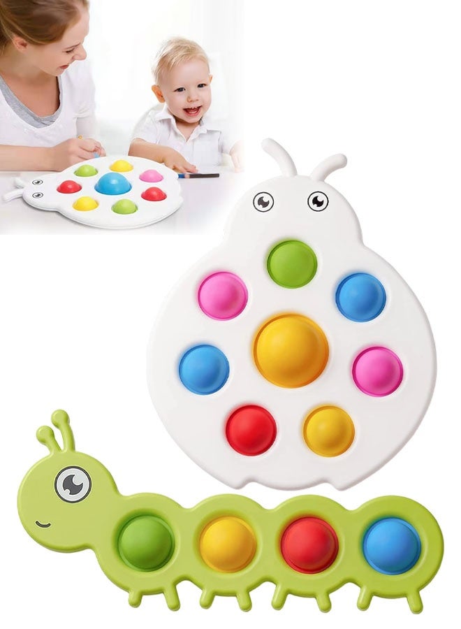 ألعاب فيدجيت بوبر الحسية للأطفال من عمر ١٠ أشهر فما فوق، حشوات جوارب عيد الميلاد، لوح دفع وفرقعة، ألعاب مونتيسوري للأطفال من عمر سنة فما فوق، لعبة سفر طائرة سيارة - Image 1