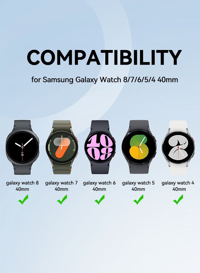 بشكل مختصر [3 قطع] حامي شاشة لساعات سامسونج جالاكسي ووتش 8/7/6/5/4/FE (40 ملم)، فيلم زجاج مقوى عالي الصلابة 9H لساعة سامسونج جالاكسي ووتش - Image 2