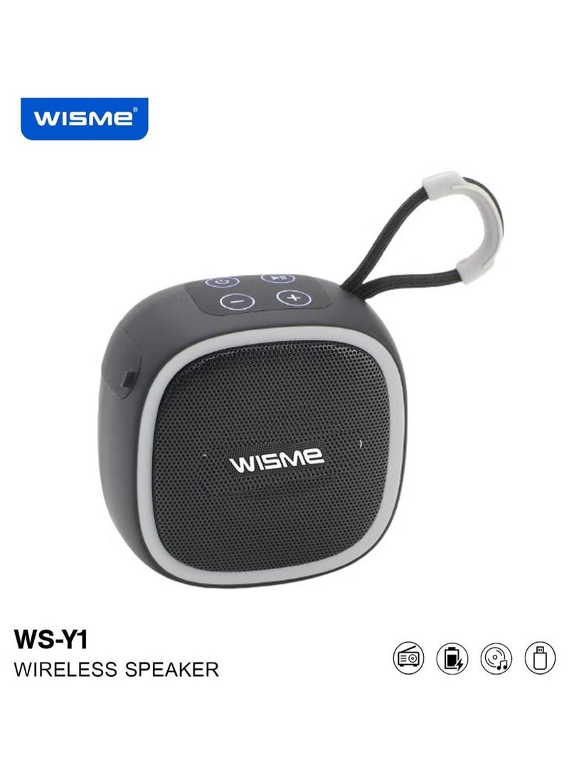 WISME WS-Y1 Portable Wireless Bluetooth Speaker with Superior Sound Quality, Multi-Functional Button Control, Convenient Strap for Easy Carrying – Compact & Stylish Design  - Image 1