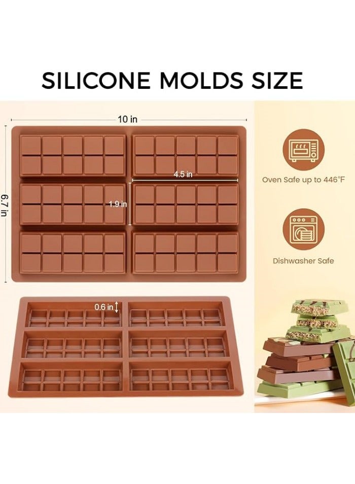 قالب ألواح الشوكولاتة - قالب سيليكون غير لاصق وبنوعية غذائية، قالب عميق لألواح الشوكولاتة لإعداد ألواح الشوكولاتة بالفستق في دبي، الحلوى، وجبات الشوكولاتة الخفيفة، ألواح شوكولاتة الحليب. - Image 2