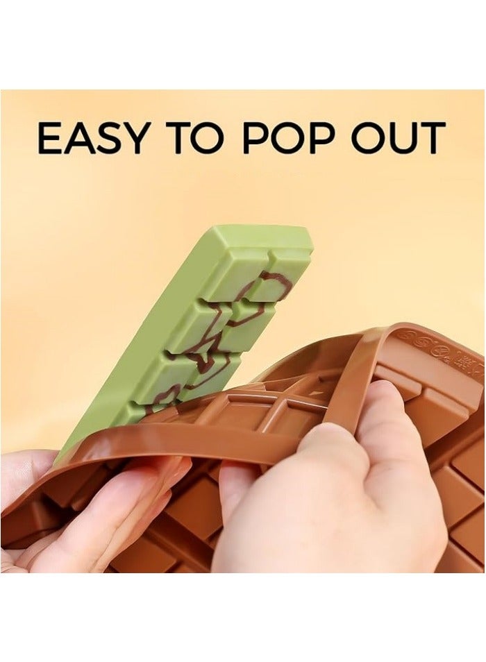 قالب ألواح الشوكولاتة - قالب سيليكون غير لاصق وبنوعية غذائية، قالب عميق لألواح الشوكولاتة لإعداد ألواح الشوكولاتة بالفستق في دبي، الحلوى، وجبات الشوكولاتة الخفيفة، ألواح شوكولاتة الحليب. - Image 3