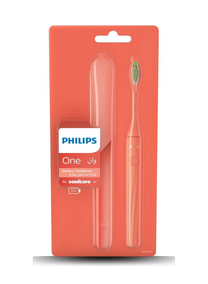 PHILIPS SONICARE Philips One by Sonicare Battery Toothbrush Miami Coral HY1100/01 - Image 4