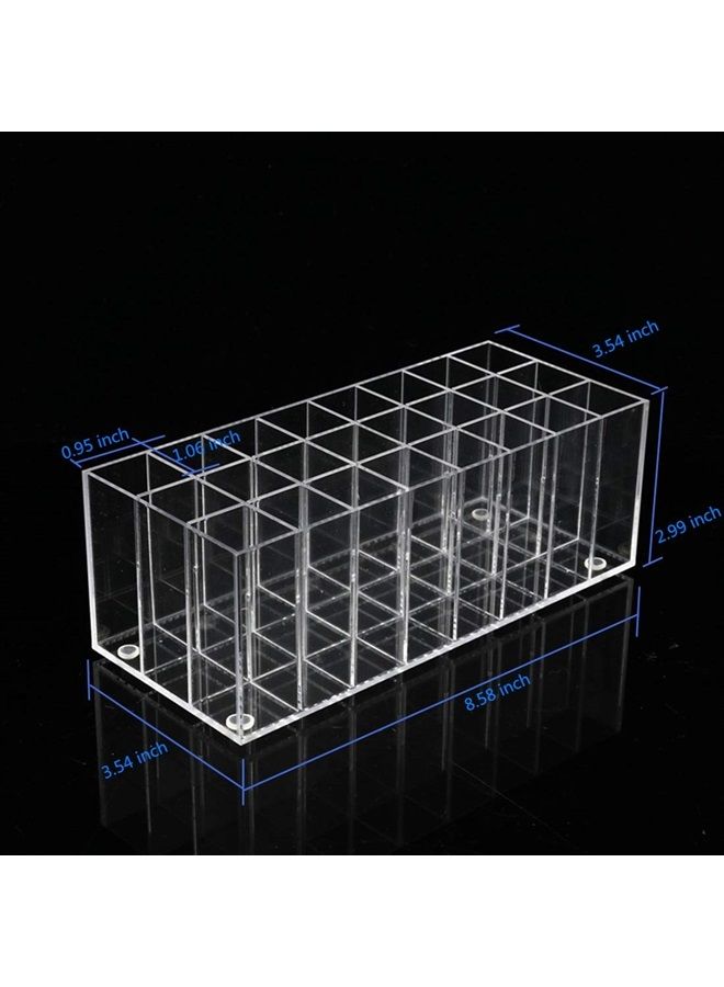 BBDOU Acrylic Lip Gloss Holder Organizer, Lipstick Holder, 24 Slots Makeup Lip Gloss Lipstick Brushes Storage Display Case - Image 3