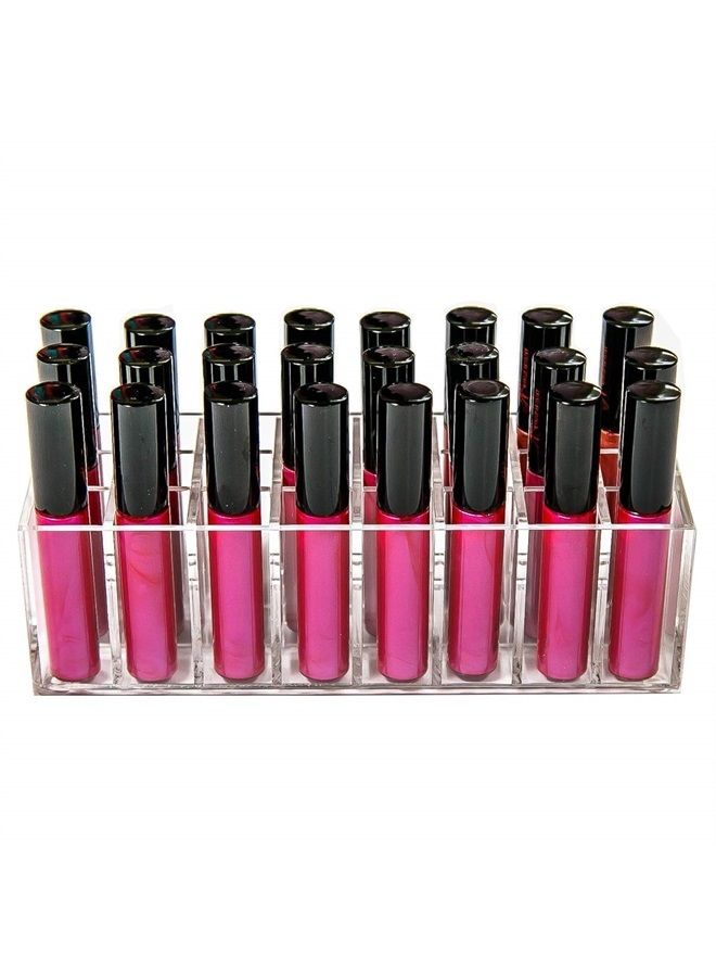BBDOU Acrylic Lip Gloss Holder Organizer, Lipstick Holder, 24 Slots Makeup Lip Gloss Lipstick Brushes Storage Display Case - Image 2