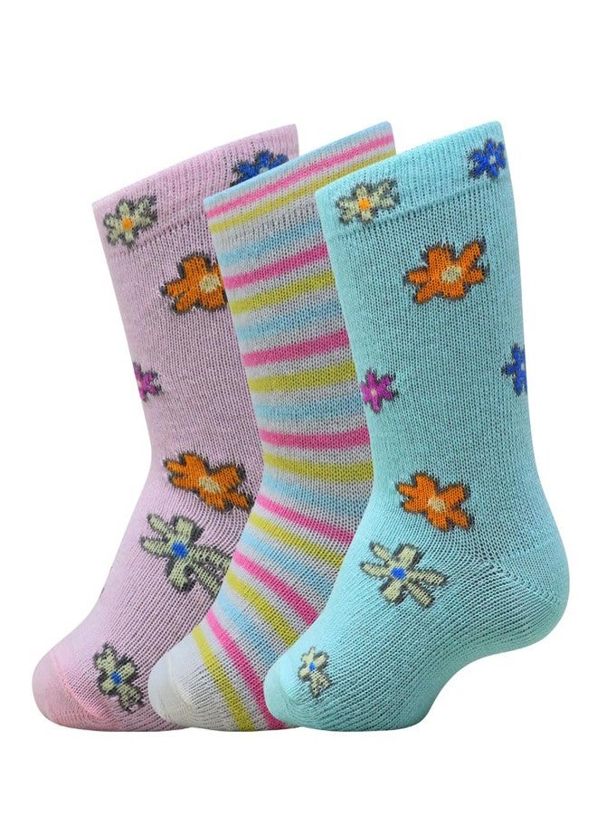 موستانغ جوارب موستانج بتصميم مطبوعات متنوعة (عبوة من 3 جوارب) - جوارب قطنية أنيقة ونابضة بالحياة للأطفال | أنماط مرحة لراحة يومية | من 0 إلى 6 أشهر - Image 1