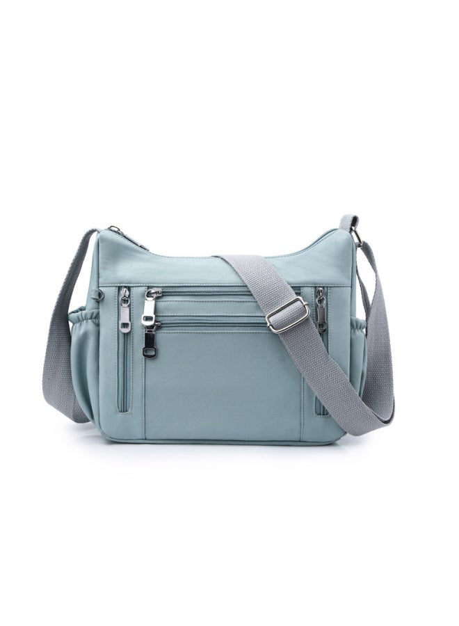 Oxford Cloth Small Bag 2021 Casual Women's Bag Multi-zipper Messenger Bag Large Capacity Waterproof Shoulder Bag-Color:Purple - Image 2