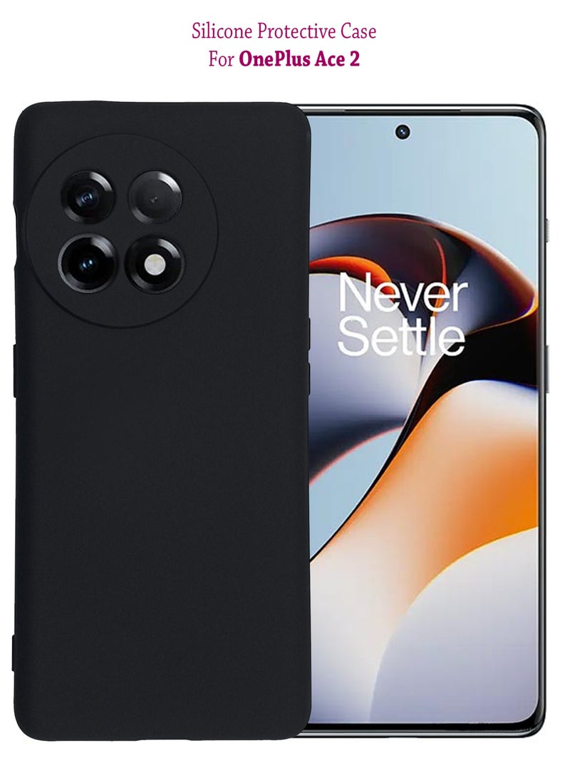 Waldic Silicone Protective Back Case Cover For OnePlus Ace 2 5G - Black - Image 1