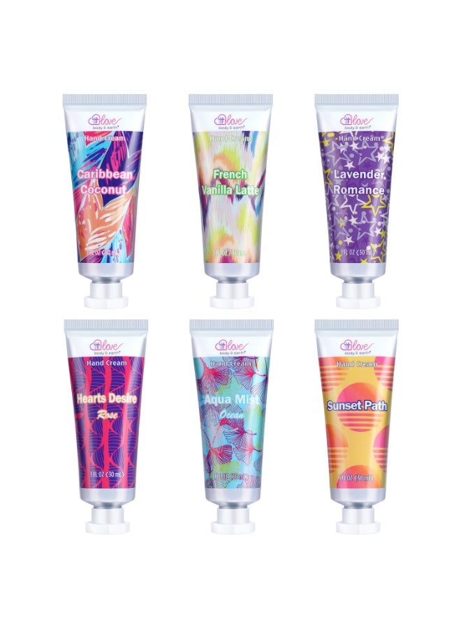 BODY & EARTH 6 PACK Hand Cream Gift Set for Women, Hand Lotion for Dry Cracked Hands, Moisturizing Travel Size Hand Cream for Women with Natural Scents  - Image 3