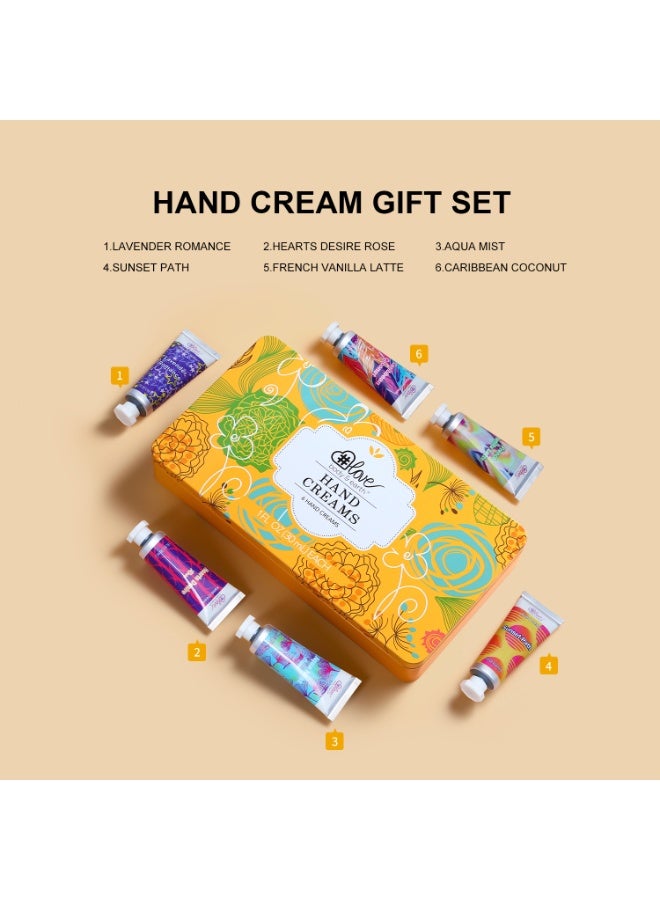 BODY & EARTH 6 PACK Hand Cream Gift Set for Women, Hand Lotion for Dry Cracked Hands, Moisturizing Travel Size Hand Cream for Women with Natural Scents  - Image 4