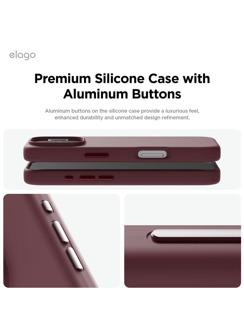 Elago - Magnetic Liquid Silicone for iPhone 16 Pro MAX Case Cover Compatible with MagSafe Shockproof - Burgundy - Image 1