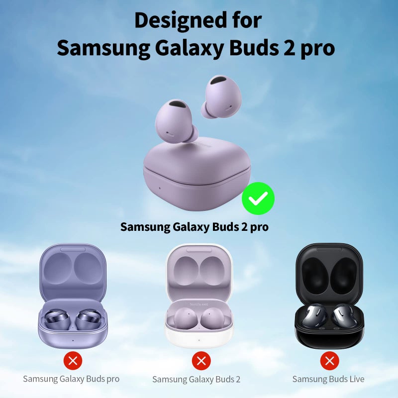 WOFRO Anti-Lost Strap for Galaxy Buds 2 Pro (2022), Sports Soft Silicone Lanyard Accessories Compatible with Samsung Galaxy Buds Pro 2 Earbuds Neck Rope (bora purple) - Image 5