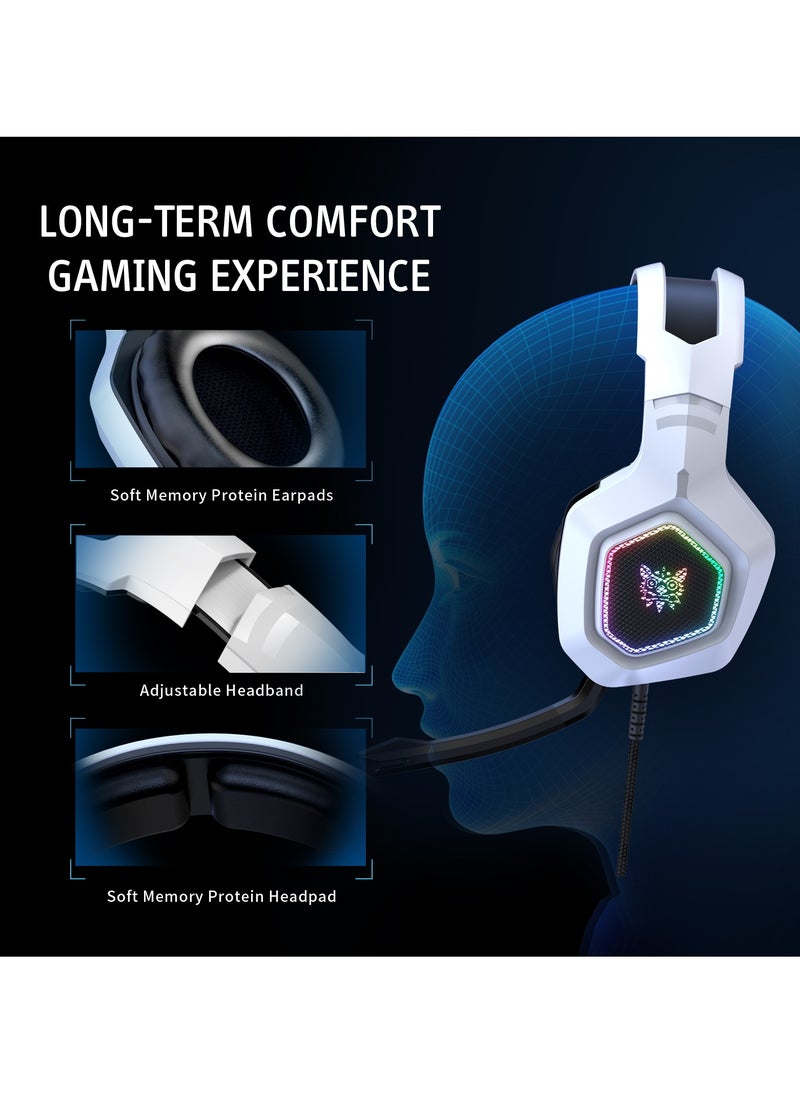 onikuma K10 Professional Gaming Headset Surround Sound Music Earphone With Microphone RGB 3.5MM Wired Headphones for PC XBOX PS4  - Image 4