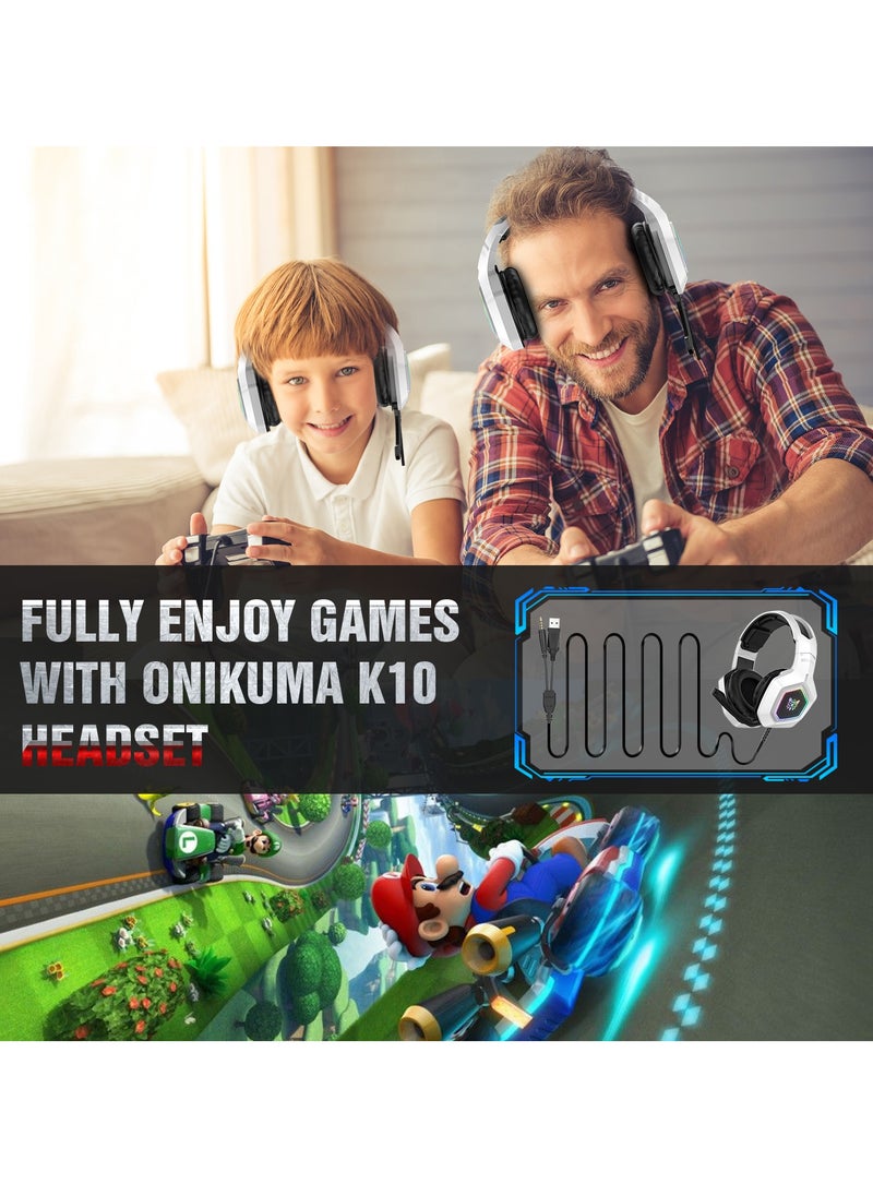onikuma K10 Professional Gaming Headset Surround Sound Music Earphone With Microphone RGB 3.5MM Wired Headphones for PC XBOX PS4  - Image 5