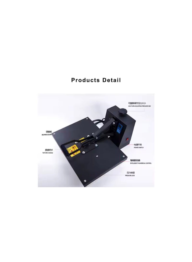 Kalon 60x40 Heat Press Machine Black for clothes, cotton polyester t-shirt press for fabric, Heavy-duty Manual heat transfer  Ironing Machin - Image 3