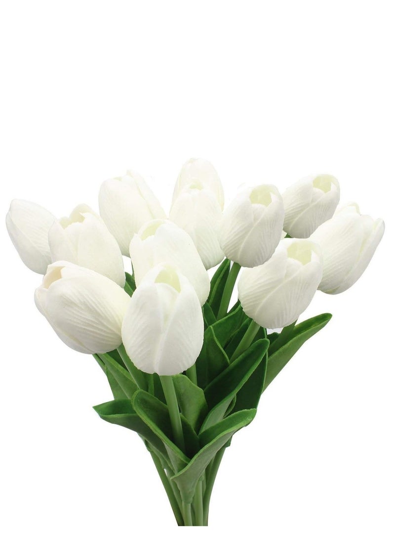 Generic Plastic Artificial Tulip Flower Sticks (Pack of 12) for Home Decoration  - Image 1