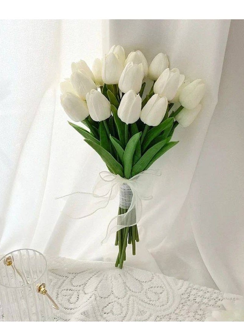 Generic Plastic Artificial Tulip Flower Sticks (Pack of 12) for Home Decoration  - Image 4