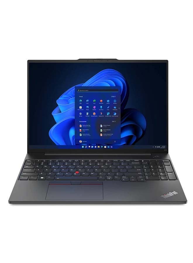 ThinkPad E16 GEN1 (21JN0016GP) (Upgraded Version) Laptop With 16-Inch Display, Core-i5-1335U Processor/8GB RAM/512GB SSD/Windows 11 Pro/Intel Iris Xe Graphics English/Arabic Black