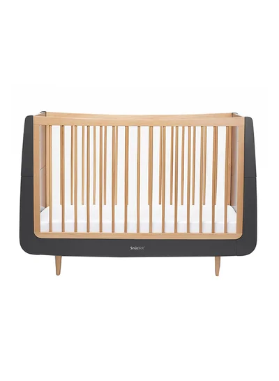 Snuz Kot Skandi Cot Bed For Infant And Baby Bedding/Sleeping, Easly Convert To Toddler Bed, Made of Sustainably Sourced Wood , From 0 M To 10 Years , Dimensions W72 X L133Cm X H89Cm - Slate
