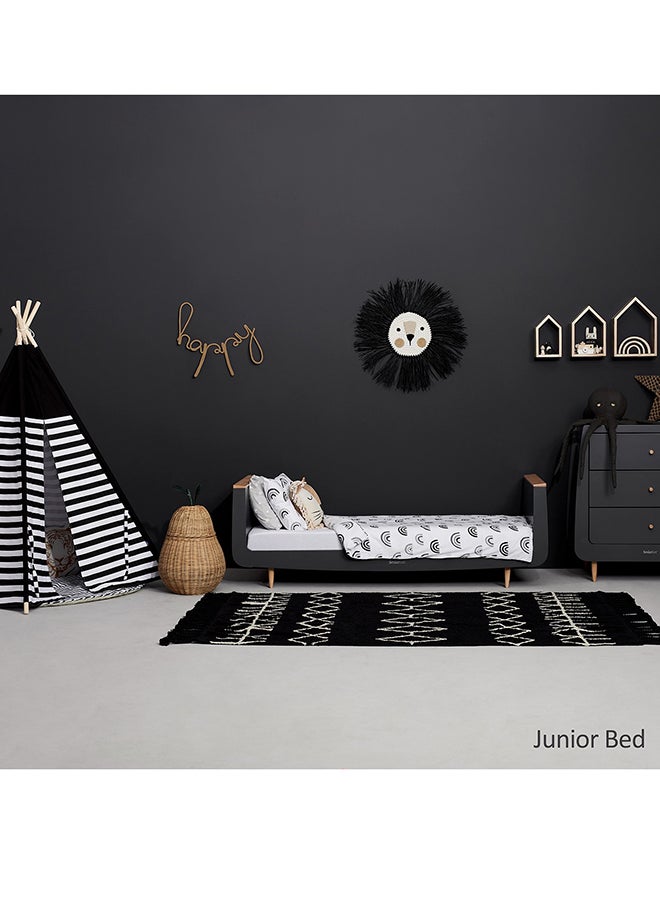 Snuz - Kot Skandi Cot Bed For Infant And Baby Bedding/Sleeping, Easly Convert To Toddler Bed, Made of Sustainably Sourced Wood , From 0 M To 10 Years , Dimensions W72 X L133Cm X H89Cm - Slate - Image 1